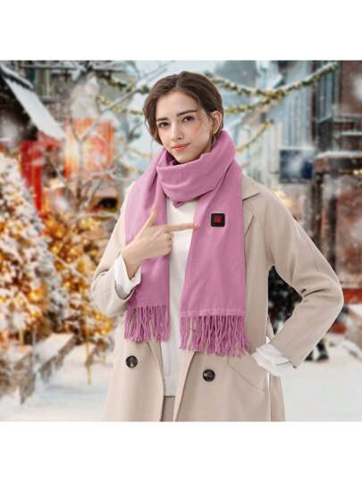 1Pc Electric Heated Winter Scarf USB Heating Neck Wrap Unisex Heated Neck Shawl Soft Warm Scarves 3 Heating Modes For Outdoor Cycling Skiing Skating