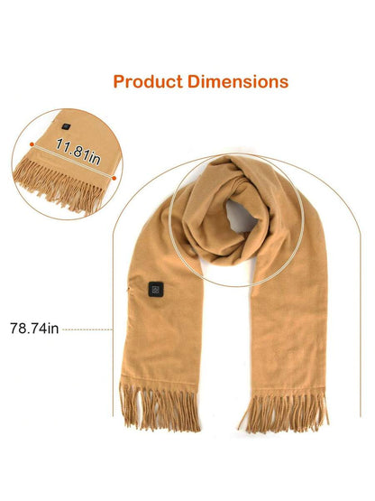 1Pc Electric Heated Winter Scarf USB Heating Neck Wrap Unisex Heated Neck Shawl Soft Warm Scarves 3 Heating Modes For Outdoor Cycling Skiing Skating