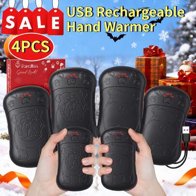 Pack Of 4-2-In-1 Magnetic Rechargeable Hand Warmers Featuring Double-Sided Heating And 4 Temperature Settings. A Winter Essential For Skiing, Camping, And Hiking, And A Perfect Gift For Thanksgiving And Christmas.