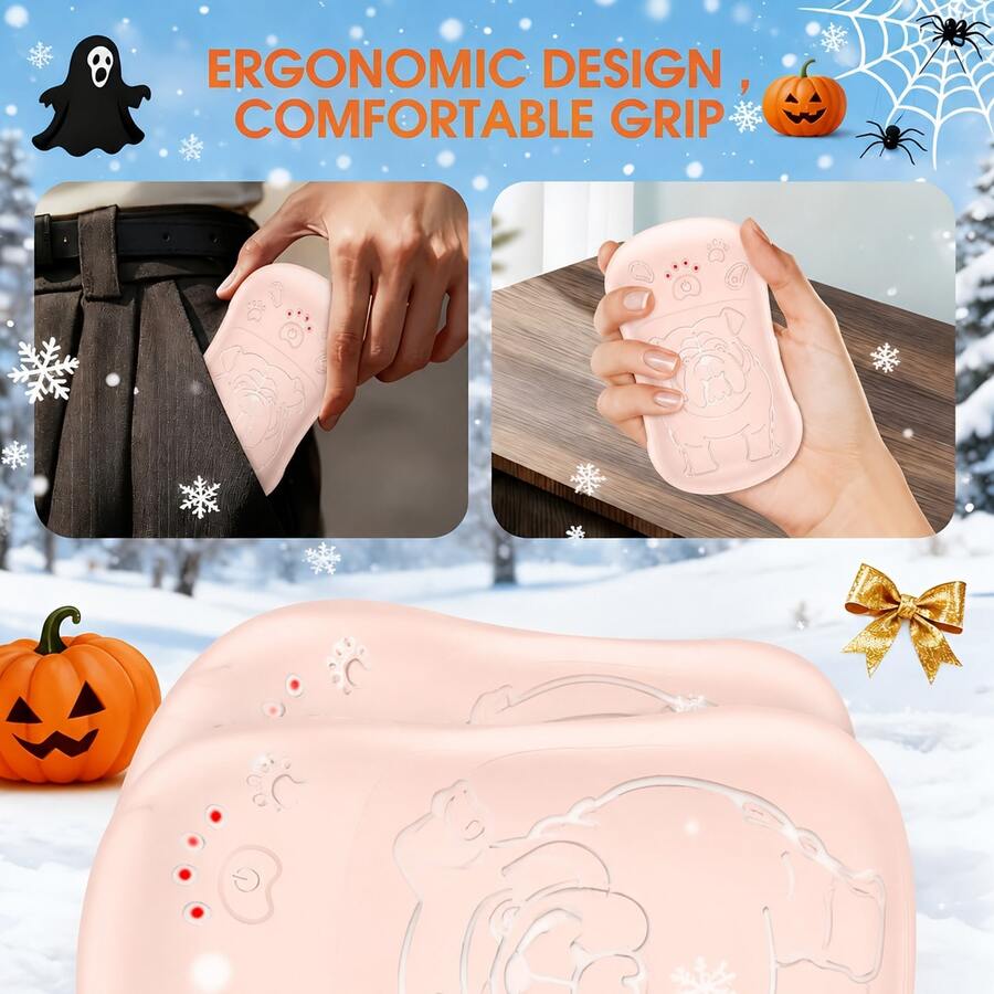 Pack Of 4-2-In-1 Magnetic Rechargeable Hand Warmers Featuring Double-Sided Heating And 4 Temperature Settings. A Winter Essential For Skiing, Camping, And Hiking, And A Perfect Gift For Thanksgiving And Christmas.