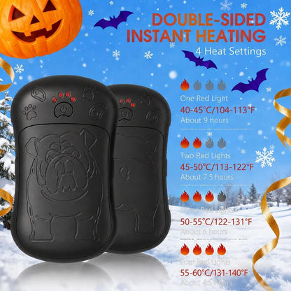 Pack Of 4-2-In-1 Magnetic Rechargeable Hand Warmers Featuring Double-Sided Heating And 4 Temperature Settings. A Winter Essential For Skiing, Camping, And Hiking, And A Perfect Gift For Thanksgiving And Christmas.
