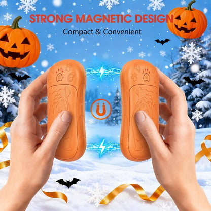 Pack Of 4-2-In-1 Magnetic Rechargeable Hand Warmers Featuring Double-Sided Heating And 4 Temperature Settings. A Winter Essential For Skiing, Camping, And Hiking, And A Perfect Gift For Thanksgiving And Christmas.
