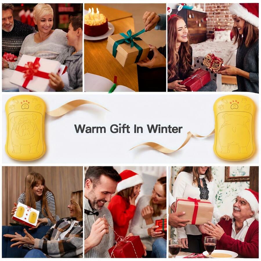 Pack Of 4-2-In-1 Magnetic Rechargeable Hand Warmers Featuring Double-Sided Heating And 4 Temperature Settings. A Winter Essential For Skiing, Camping, And Hiking, And A Perfect Gift For Thanksgiving And Christmas.